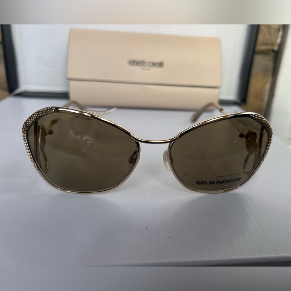 Roberto Cavalli Sunglasses New with Tags Gavorrano Gold Butterfly RC1062
